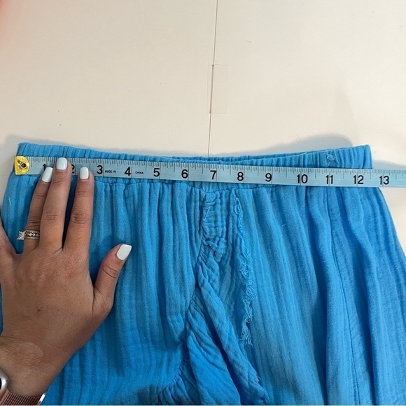 Stark X Tulip Hem Cotton Blue Pull On Stretch Waist Midi Skirt Size Small - Picture 10 of 10